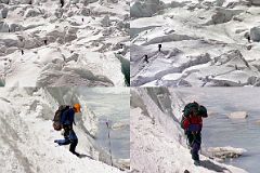 26 Sherpas Descending Khumbu Icefall